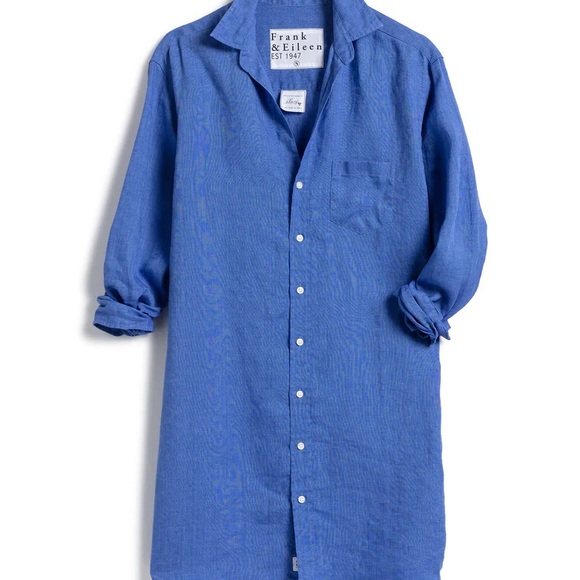 Frank & Eileen Mary Classic Shirtdress White 100% Cotton Size L - Picture 2 of 6